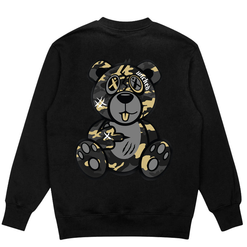 Colorado Gold Camo Wicked Bear Crewneck Sweatshirt - Black