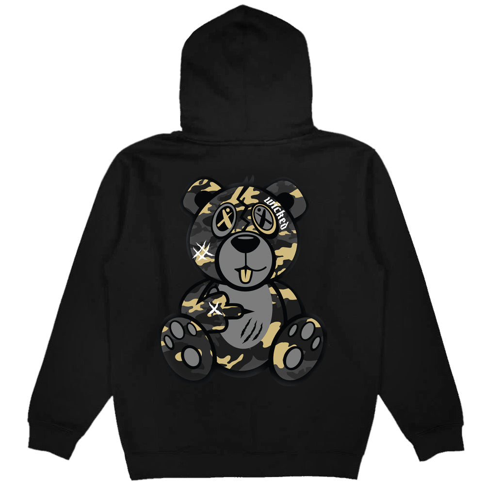 Colorado Gold Camo Front/Back Wicked Bear Hoodie - Black