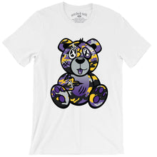 Load image into Gallery viewer, Purple &amp; Gold Camo Wicked Bear T-Shirt - White
