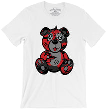 Load image into Gallery viewer, Red &amp; Black Camo Wicked Bear T-Shirt - White
